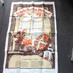 Irish Tea Towel RecipeTraditional Soda Bread Ireland Linen Vintage